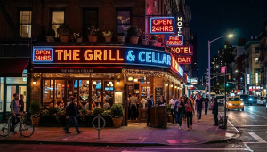 Restaurant and hotel open 24 hours at night — a business profile where commercial solar electric delivers limited returns