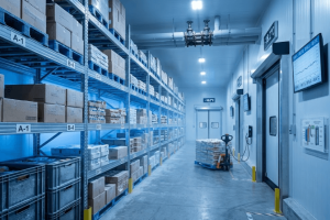 Cold storage warehouse interior showing thermal inertia properties that enhance solar for cold storage warehouses efficiency