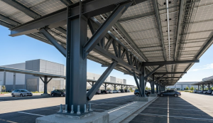 commercial solar carport project showing ROI and federal ITC tax credit savings for business investment