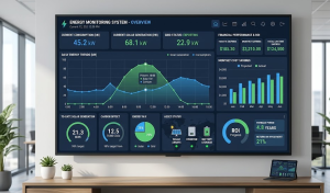 Real-time monitoring platform tracking green energy solutions performance and ROI