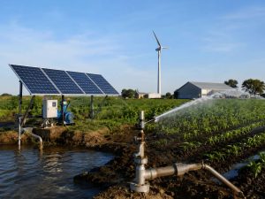 Renewable energy in transportation with an electric bus and electric car charging under a solar canopy