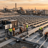 Commercial hybrid energy system installation on industrial rooftop